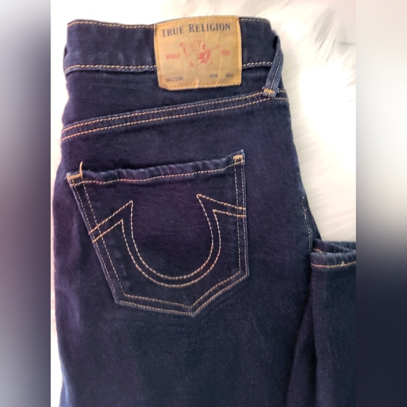 True Religion Jennie Curvy Dark Blue Denim Jeans, Size 29x29 - Picture 2 of 7